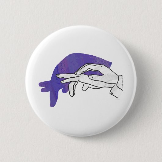 Badge Rond 5 Cm Silhouette main Anteater violet (Devant)