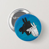 Badge Rond 5 Cm Silhouette main Billy Chèvre bleu (Devant & derrière)