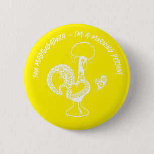 Badge Rond 5 Cm Silhouette Moderne du Rooster Early Riser portugai