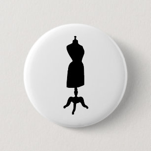 Badge Rond 5 Cm Silhouette victorienne de forme de robe