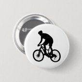 Badge Rond 5 Cm Silhouette VTT - Choisir la couleur arrière - plan (Devant & derrière)