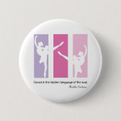 Badge Rond 5 Cm Silhouettes de Ballerina en rose (Devant)