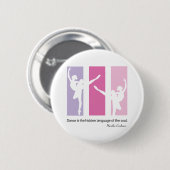 Badge Rond 5 Cm Silhouettes de Ballerina en rose (Devant & derrière)