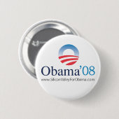 Badge Rond 5 Cm Silicon Valley pour Obama (Devant & derrière)