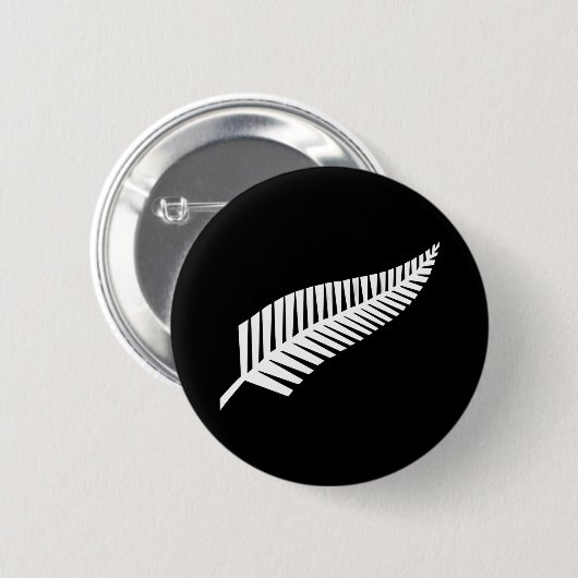 Badge Rond 5 Cm Silver fern flag (NZ) (Devant & derrière)