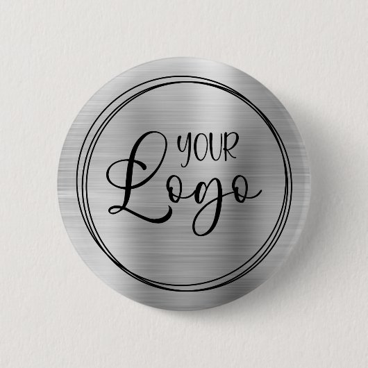 Badge Rond 5 Cm Silver Foil Your Business Logo Here (Devant)