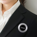 Badge Rond 5 Cm Silver Metallic Ajouter un logo personnalisé Entre<br><div class="desc">Faites la promotion de votre entreprise avec ce bouton élégant,  avec arrière - plan argent,  logo personnalisé et texte. Ajoutez facilement vos détails en cliquant sur l'option "personnaliser".</div>