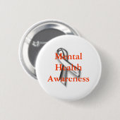 Badge Rond 5 Cm Silver_ribbon, conscience de santé mentale (Devant & derrière)