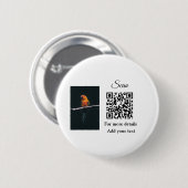 Badge Rond 5 Cm Simple animal name details QR code add text photo (Devant & derrière)