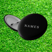 Badge Rond 5 Cm Simple Black Custom Ajouter Votre Nom Élégant