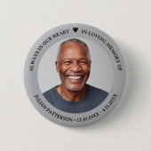 Badge Rond 5 Cm Simple coeur Photo Funéraire Garde-mémoire (Devant)