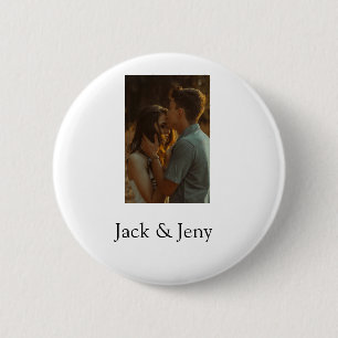 Badge Rond 5 Cm Simple couleur minimale ajouter nom photo texte cu