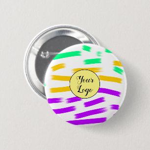 Badge Rond 5 Cm simple custom yellow blue watercolor add logo mini