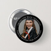 Badge Rond 5 Cm Simple Elegant Graduate Photo Graduation (Devant & derrière)