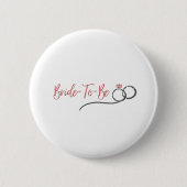 Badge Rond 5 Cm Simple Épouse rose Moderne Pour Être | Chic Brides (Devant)