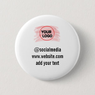 Badge Rond 5 Cm simple et personnalisé aquarelle ajouter le logo s