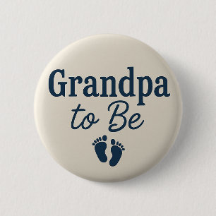 Badge Rond 5 Cm Simple Grand-père en devenir bébé pieds