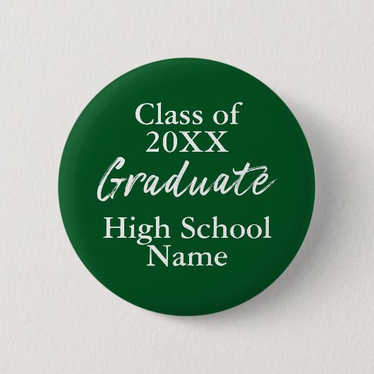 Badge Rond 5 Cm Simple Green High School Classe de script de fin d (Devant)