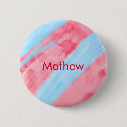 Badge Rond 5 Cm simple initial letter mongram add your name red b (Devant)