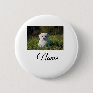 Badge Rond 5 Cm Simple jeté personnalisé avec photo et nom d'anima