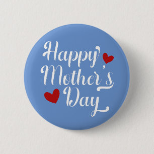 Badge Rond 5 Cm Simple joyeuse calligraphie de la fête des mères  
