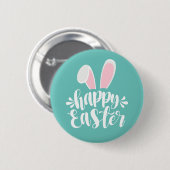 Badge Rond 5 Cm Simple Mignonne Lapin Oreilles Joyeuses Pâques | B (Devant & derrière)