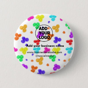 Badge Rond 5 Cm simple minimal ajoutez votre logo/dessin aquarelle