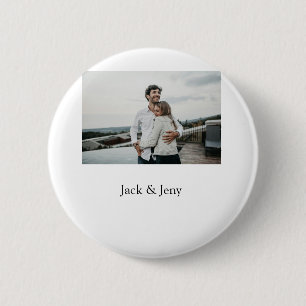 Badge Rond 5 Cm Simple minimal coloré ajoutez nom photo texte pers
