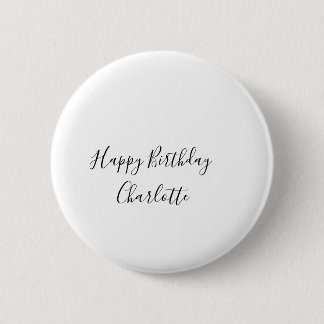 Badge Rond 5 Cm SIMPLE MINIMAL.CUTIE ADD NAME BABY happy birthday 