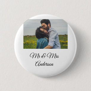 Badge Rond 5 Cm Simple minimaliste monsieur et madame ajoutez votr