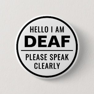 Badge Rond 5 Cm Simple minimaliste Noir Blanc Parler Clairement So