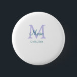 Badge Rond 5 Cm simple minimum ajouter nom monogramme violet vert<br><div class="desc">belle conception</div>