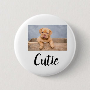 Badge Rond 5 Cm simple minimum ajouter votre nom de photo familier