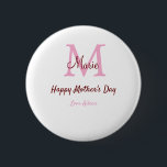 Badge Rond 5 Cm simple minimum de jour mère monogramme nom rose te<br><div class="desc">belle conception</div>