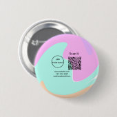 Badge Rond 5 Cm Simple minimum q r code ajouter logo code d'analys (Devant & derrière)