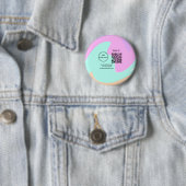 Badge Rond 5 Cm Simple minimum q r code ajouter logo code d'analys (En situation)