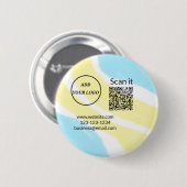 Badge Rond 5 Cm Simple minimum q r code ajouter logo code d'analys (Devant & derrière)