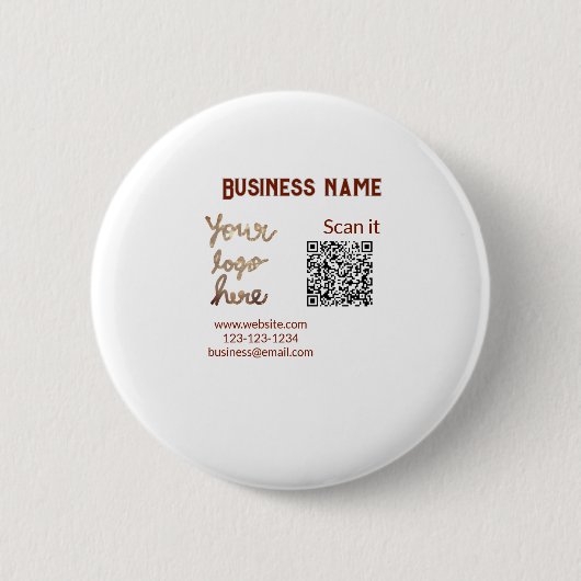 Badge Rond 5 Cm Simple minimum q r code ajouter logo code d'analys (Devant)