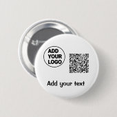 Badge Rond 5 Cm Simple minimum q r code ajouter logo code d'analys (Devant & derrière)