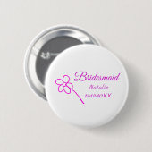 Badge Rond 5 Cm Simple minimum rose bridesmaid ajouter le nom de l (Devant & derrière)