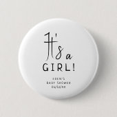 Badge Rond 5 Cm Simple moderne Baby shower neutre C'est une fille (Devant)