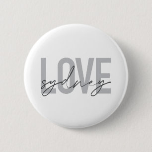 Badge Rond 5 Cm Simple, moderne, cool, design urbain Amour Sydney
