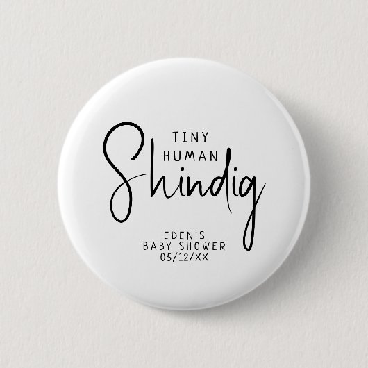 Badge Rond 5 Cm Simple moderne Neutral Minuscule shindig humain (Devant)