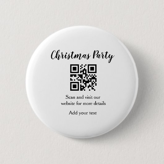 Badge Rond 5 Cm Simple noël fête site code barre QR ajouter nom (Devant)