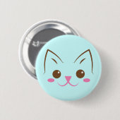 Badge Rond 5 Cm Simple visage de chat si mignon ! (Devant & derrière)
