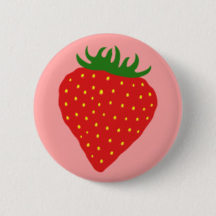 Badge Rond 5 Cm Simplement bouton de coutume de fraise