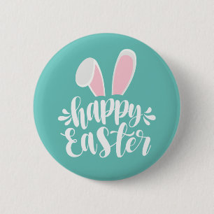 Badge Rond 5 Cm Simples Bébé des oreilles de Pâques joyeux Bou