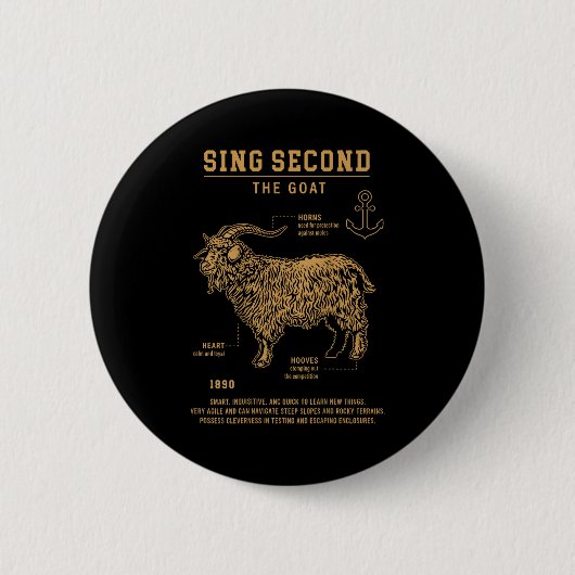Badge Rond 5 Cm Sing Second The Goat (on Back) (Devant)