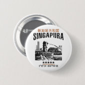 Badge Rond 5 Cm Singapour (Devant & derrière)