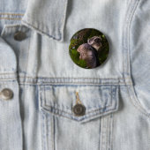 Badge Rond 5 Cm Singe bleu, Zanzibar (En situation)